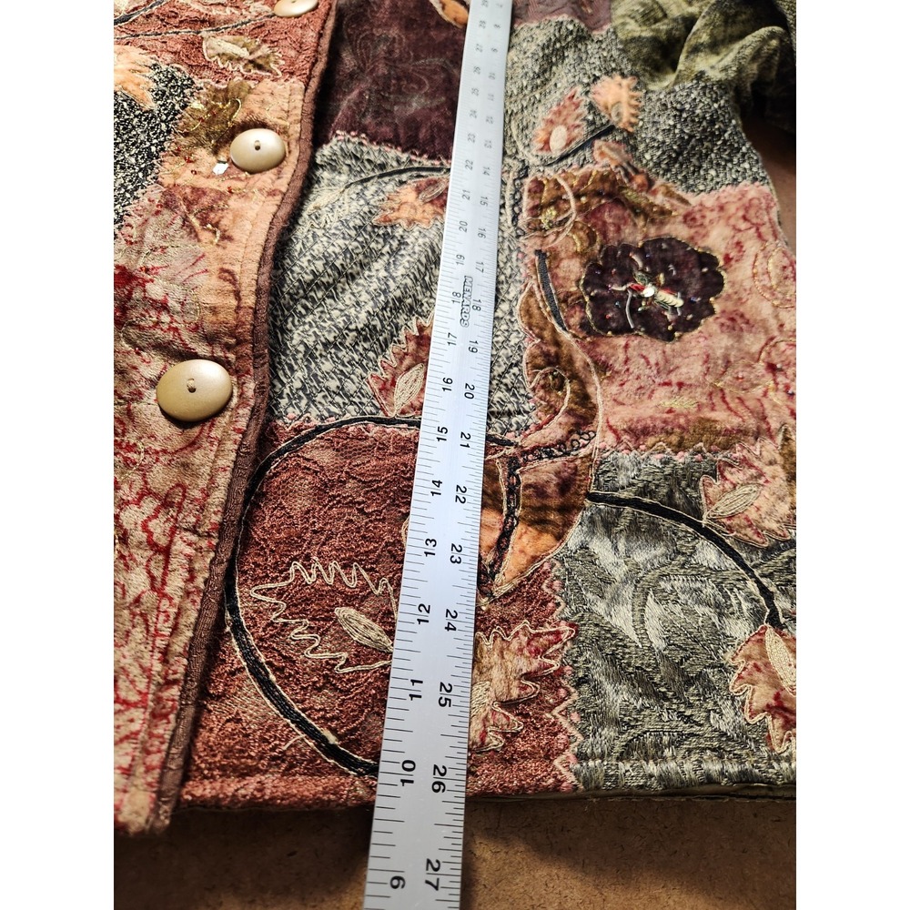 Vintage Flashback Patchwork Boho Jacket Size Larg… - image 14